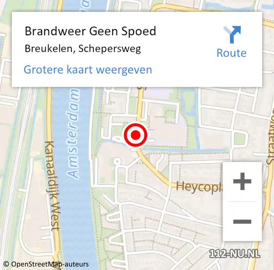 Locatie op kaart van de 112 melding: Brandweer Geen Spoed Naar Breukelen, Schepersweg op 26 oktober 2016 19:50