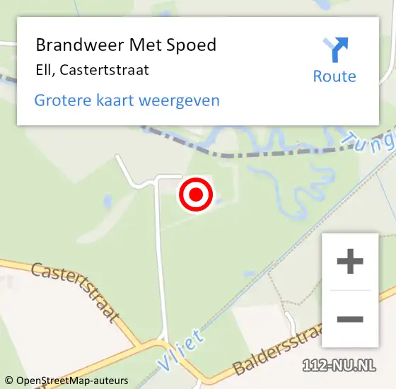 Locatie op kaart van de 112 melding: Brandweer Met Spoed Naar Ell, Castertstraat op 26 oktober 2016 20:00