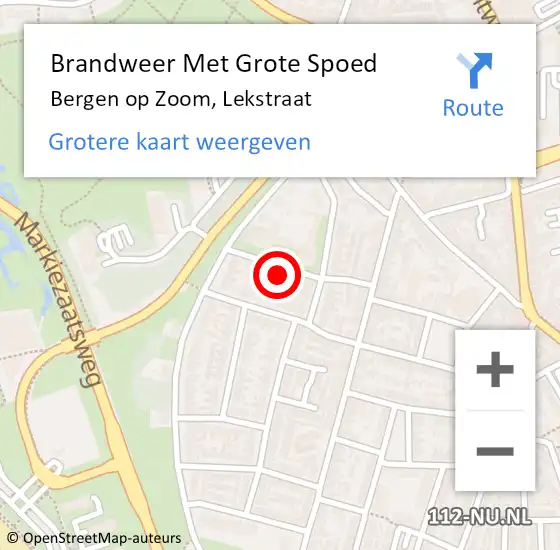 Locatie op kaart van de 112 melding: Brandweer Met Grote Spoed Naar Bergen op Zoom, Lekstraat op 26 oktober 2016 20:11