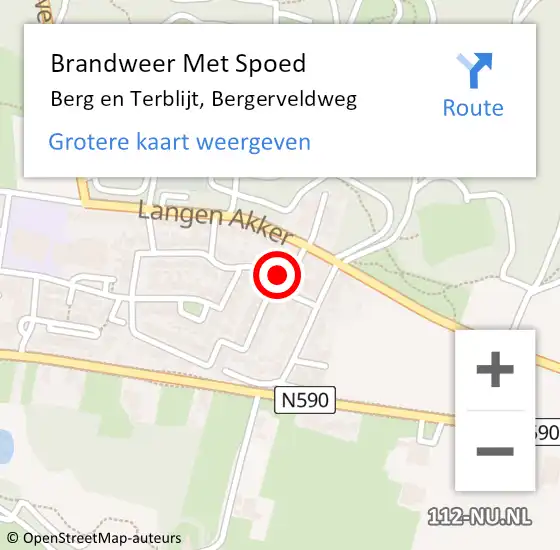 Locatie op kaart van de 112 melding: Brandweer Met Spoed Naar Berg en Terblijt, Bergerveldweg op 26 oktober 2016 23:42