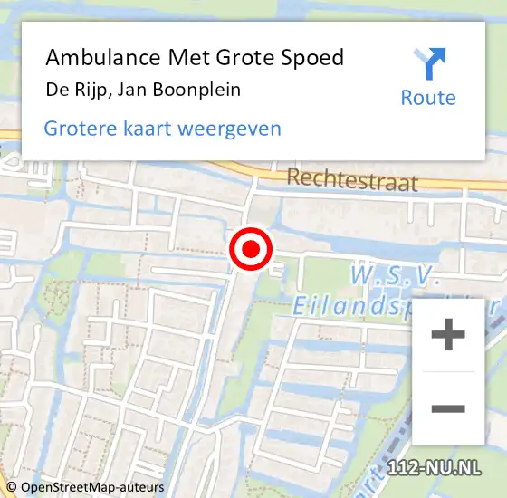 Locatie op kaart van de 112 melding: Ambulance Met Grote Spoed Naar De Rijp, Jan Boonplein op 27 oktober 2016 00:11
