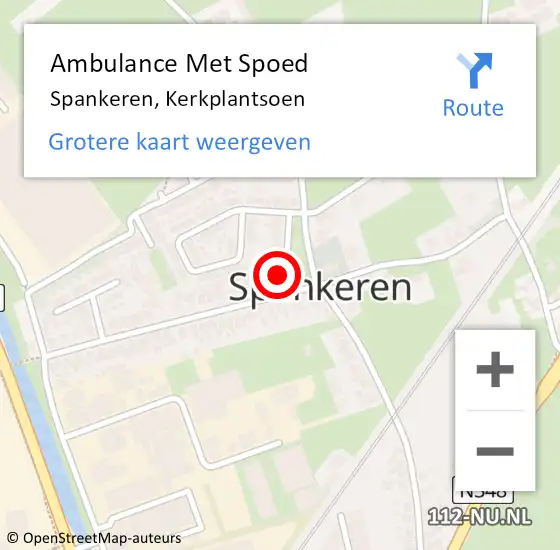 Locatie op kaart van de 112 melding: Ambulance Met Spoed Naar Spankeren, Kerkplantsoen op 27 oktober 2016 00:20