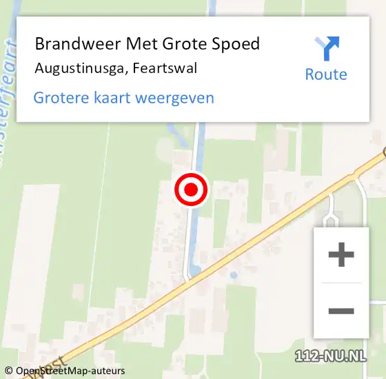 Locatie op kaart van de 112 melding: Brandweer Met Grote Spoed Naar Augustinusga, Feartswal op 27 oktober 2016 03:15