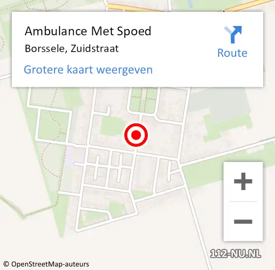 Locatie op kaart van de 112 melding: Ambulance Met Spoed Naar Borssele, Zuidstraat op 27 oktober 2016 04:35