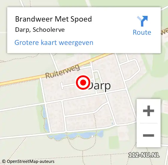 Locatie op kaart van de 112 melding: Brandweer Met Spoed Naar Darp, Schoolerve op 31 december 2013 14:32