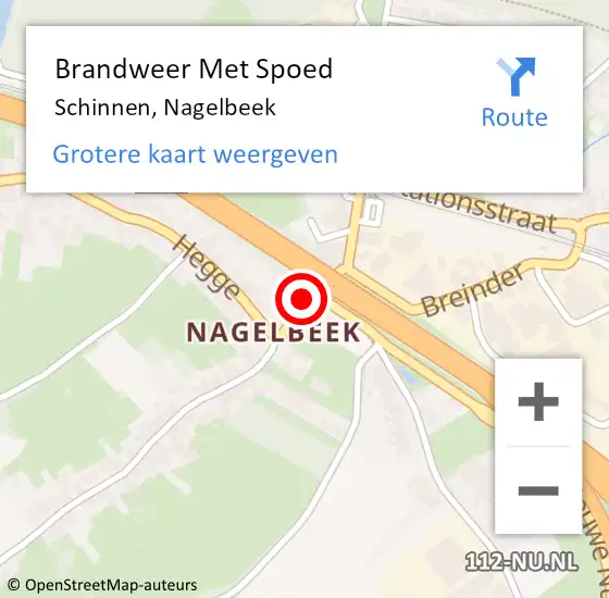 Locatie op kaart van de 112 melding: Brandweer Met Spoed Naar Schinnen, Nagelbeek op 27 oktober 2016 10:38