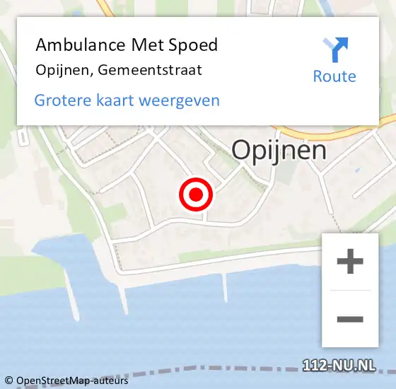 Locatie op kaart van de 112 melding: Ambulance Met Spoed Naar Opijnen, Gemeentstraat op 27 oktober 2016 11:03