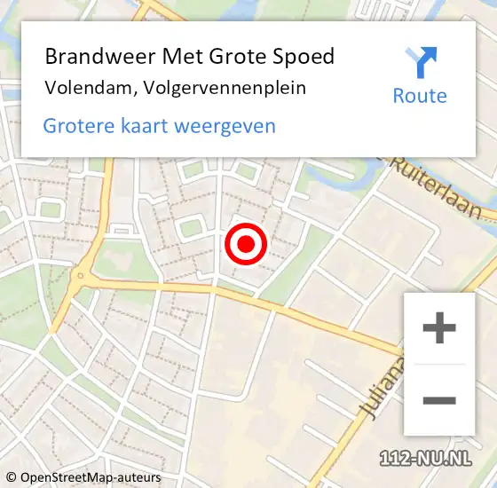 Locatie op kaart van de 112 melding: Brandweer Met Grote Spoed Naar Volendam, Volgervennenplein op 31 december 2013 14:46