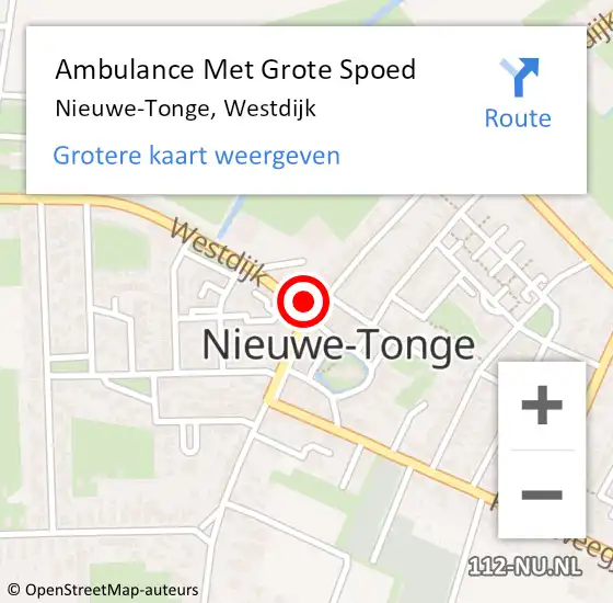 Locatie op kaart van de 112 melding: Ambulance Met Grote Spoed Naar Nieuwe-Tonge, Westdijk op 27 oktober 2016 11:21