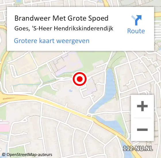 Locatie op kaart van de 112 melding: Brandweer Met Grote Spoed Naar Goes, 'S-Heer Hendrikskinderendijk op 31 december 2013 14:51