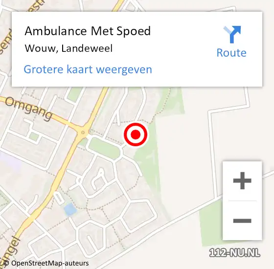 Locatie op kaart van de 112 melding: Ambulance Met Spoed Naar Wouw, Landeweel op 27 oktober 2016 13:17