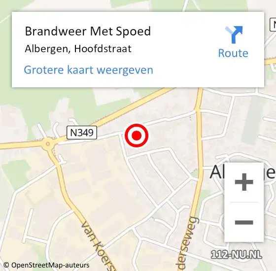 Locatie op kaart van de 112 melding: Brandweer Met Spoed Naar Albergen, Hoofdstraat op 31 december 2013 14:55