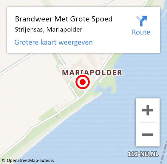 Locatie op kaart van de 112 melding: Brandweer Met Grote Spoed Naar Strijensas, Mariapolder op 27 oktober 2016 15:14