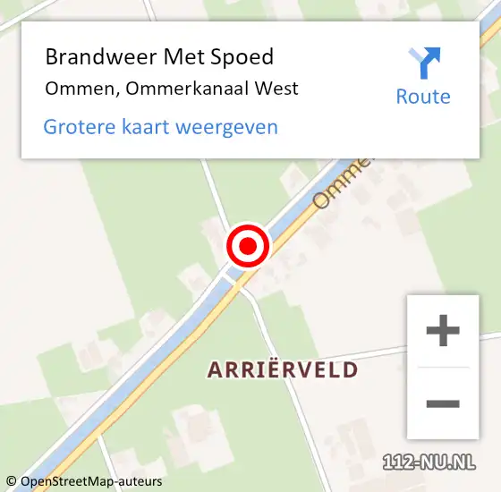 Locatie op kaart van de 112 melding: Brandweer Met Spoed Naar Ommen, Ommerkanaal West op 27 oktober 2016 16:23