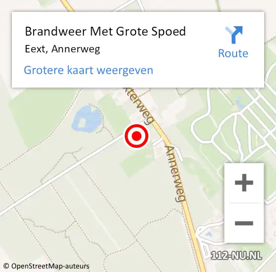 Locatie op kaart van de 112 melding: Brandweer Met Grote Spoed Naar Eext, Annerweg op 27 oktober 2016 17:10