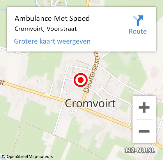 Locatie op kaart van de 112 melding: Ambulance Met Spoed Naar Cromvoirt, Voorstraat op 27 oktober 2016 17:25