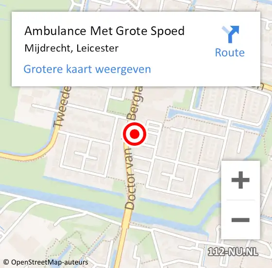 Locatie op kaart van de 112 melding: Ambulance Met Grote Spoed Naar Mijdrecht, Leicester op 27 oktober 2016 17:28