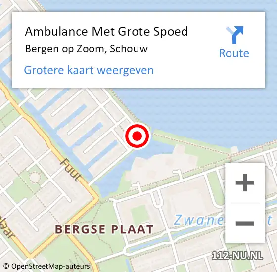 Locatie op kaart van de 112 melding: Ambulance Met Grote Spoed Naar Bergen op Zoom, Schouw op 27 oktober 2016 17:30
