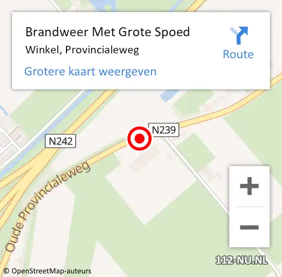 Locatie op kaart van de 112 melding: Brandweer Met Grote Spoed Naar Winkel, Provincialeweg op 27 oktober 2016 18:32