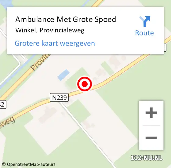 Locatie op kaart van de 112 melding: Ambulance Met Grote Spoed Naar Winkel, Provincialeweg op 27 oktober 2016 18:34