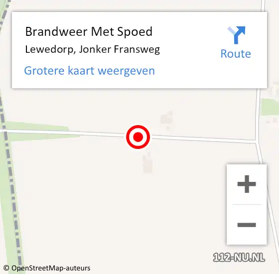 Locatie op kaart van de 112 melding: Brandweer Met Spoed Naar Lewedorp, Jonker Fransweg op 27 oktober 2016 19:07