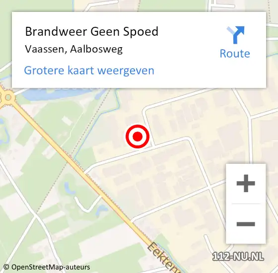 Locatie op kaart van de 112 melding: Brandweer Geen Spoed Naar Vaassen, Aalbosweg op 27 oktober 2016 20:02