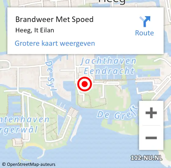 Locatie op kaart van de 112 melding: Brandweer Met Spoed Naar Heeg, It Eilan op 31 december 2013 15:19