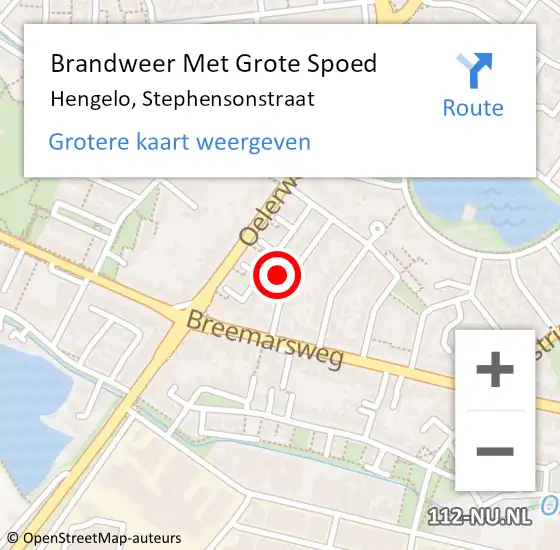 Locatie op kaart van de 112 melding: Brandweer Met Grote Spoed Naar Hengelo, Stephensonstraat op 27 oktober 2016 23:00