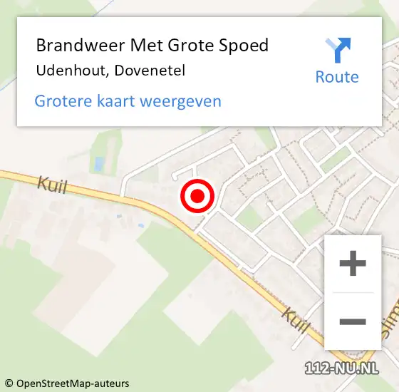 Locatie op kaart van de 112 melding: Brandweer Met Grote Spoed Naar Udenhout, Dovenetel op 31 december 2013 15:19