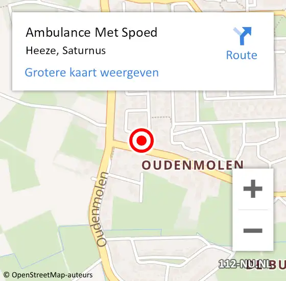 Locatie op kaart van de 112 melding: Ambulance Met Spoed Naar Heeze, Saturnus op 28 oktober 2016 01:54