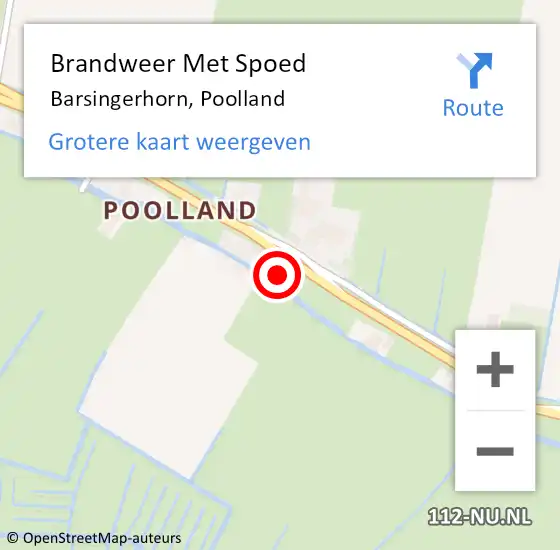 Locatie op kaart van de 112 melding: Brandweer Met Spoed Naar Barsingerhorn, Poolland op 28 oktober 2016 04:37