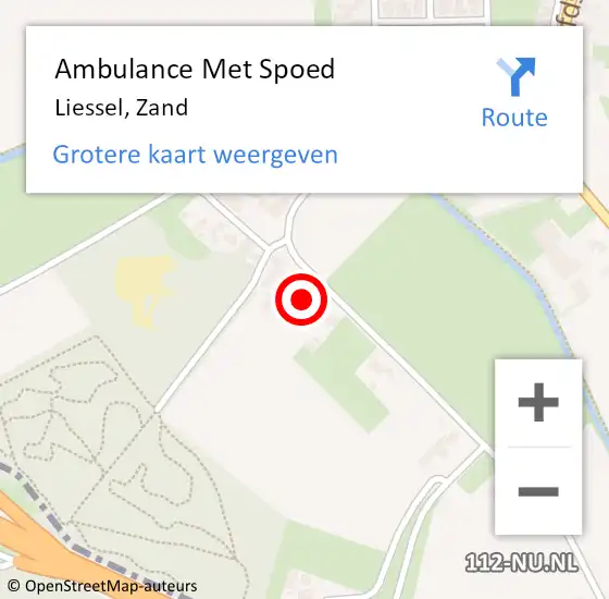 Locatie op kaart van de 112 melding: Ambulance Met Spoed Naar Liessel, Zand op 28 oktober 2016 05:01