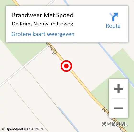 Locatie op kaart van de 112 melding: Brandweer Met Spoed Naar De Krim, Nieuwlandseweg op 31 december 2013 15:26