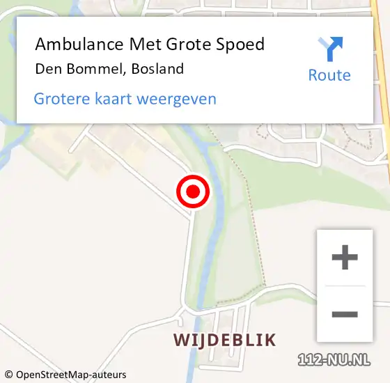 Locatie op kaart van de 112 melding: Ambulance Met Grote Spoed Naar Den Bommel, Bosland op 28 oktober 2016 09:02