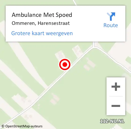 Locatie op kaart van de 112 melding: Ambulance Met Spoed Naar Ommeren, Harensestraat op 28 oktober 2016 09:39