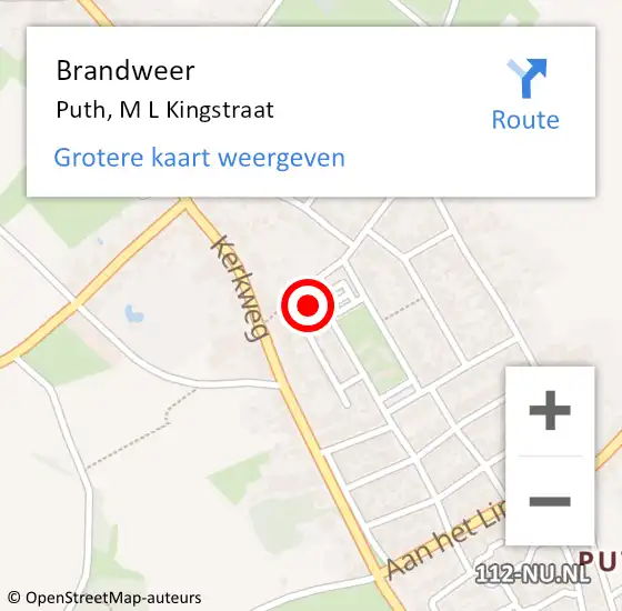 Locatie op kaart van de 112 melding: Brandweer Puth, M L Kingstraat op 31 december 2013 15:37