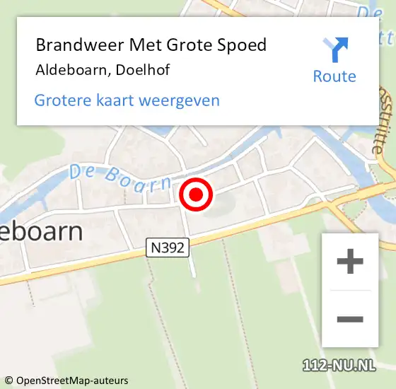 Locatie op kaart van de 112 melding: Brandweer Met Grote Spoed Naar Aldeboarn, Doelhof op 28 oktober 2016 10:56