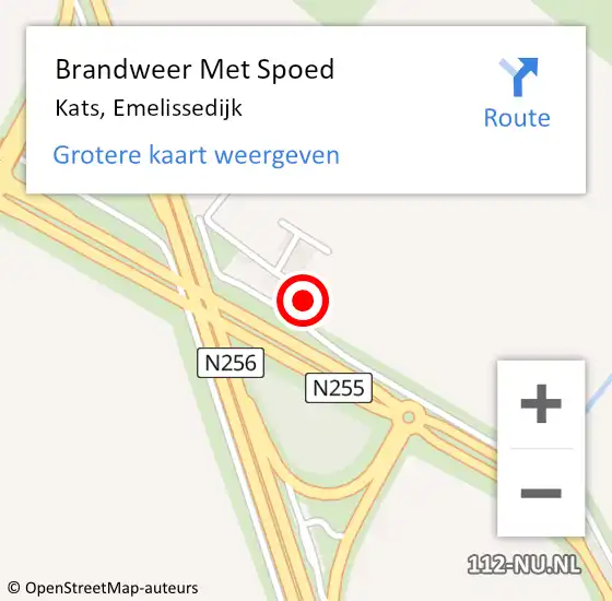 Locatie op kaart van de 112 melding: Brandweer Met Spoed Naar Kats, Emelissedijk op 28 oktober 2016 10:59