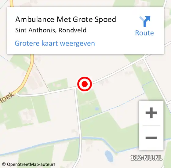 Locatie op kaart van de 112 melding: Ambulance Met Grote Spoed Naar Sint Anthonis, Rondveld op 28 oktober 2016 11:24