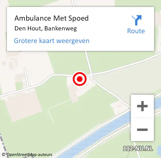 Locatie op kaart van de 112 melding: Ambulance Met Spoed Naar Den Hout, Bankenweg op 28 oktober 2016 11:41