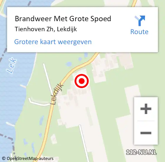 Locatie op kaart van de 112 melding: Brandweer Met Grote Spoed Naar Tienhoven Zh, Lekdijk op 28 oktober 2016 12:06