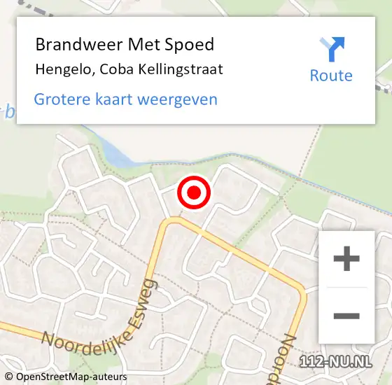 Locatie op kaart van de 112 melding: Brandweer Met Spoed Naar Hengelo, Coba Kellingstraat op 31 december 2013 15:43