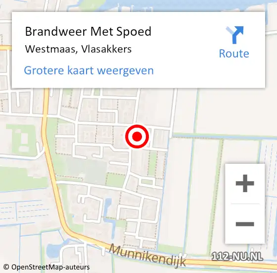 Locatie op kaart van de 112 melding: Brandweer Met Spoed Naar Westmaas, Vlasakkers op 28 oktober 2016 12:26