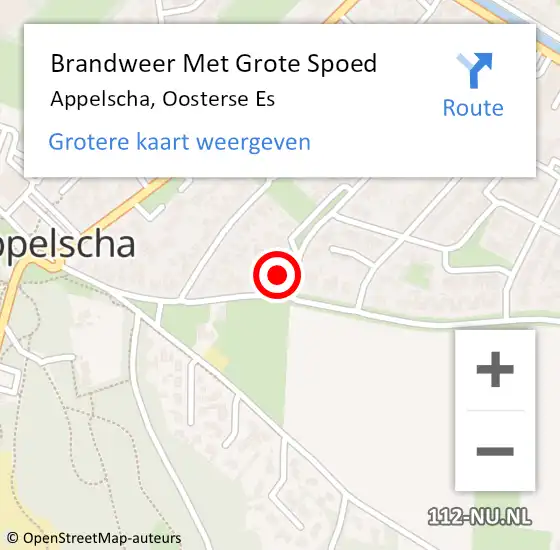 Locatie op kaart van de 112 melding: Brandweer Met Grote Spoed Naar Appelscha, Oosterse Es op 28 oktober 2016 12:26