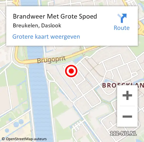 Locatie op kaart van de 112 melding: Brandweer Met Grote Spoed Naar Breukelen, Daslook op 28 oktober 2016 13:03