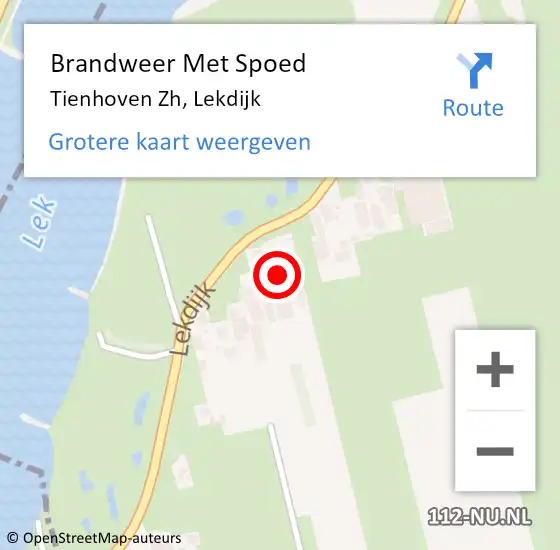 Locatie op kaart van de 112 melding: Brandweer Met Spoed Naar Tienhoven Zh, Lekdijk op 28 oktober 2016 13:11