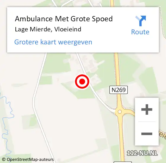 Locatie op kaart van de 112 melding: Ambulance Met Grote Spoed Naar Lage Mierde, Vloeieind op 28 oktober 2016 13:19