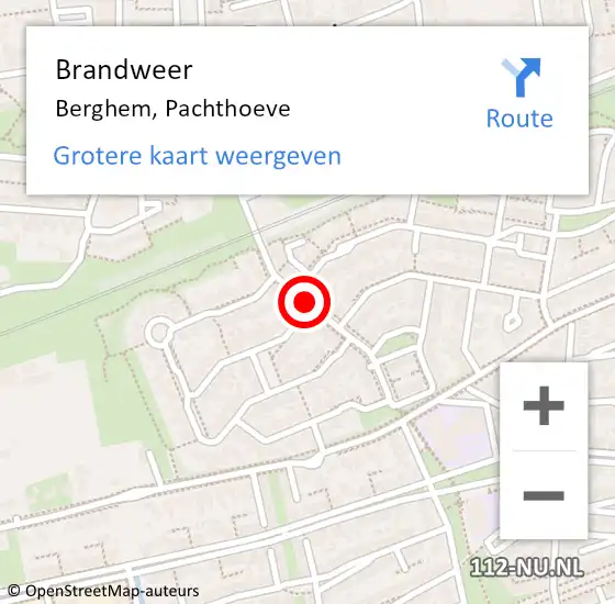 Locatie op kaart van de 112 melding: Brandweer Berghem, Pachthoeve op 31 december 2013 15:49