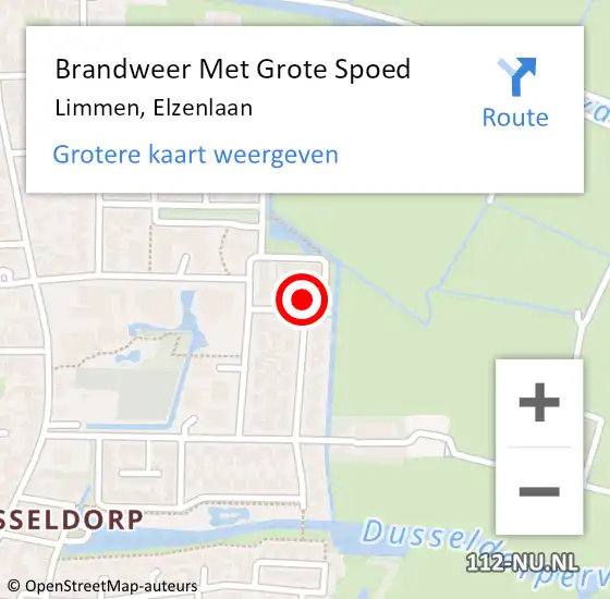 Locatie op kaart van de 112 melding: Brandweer Met Grote Spoed Naar Limmen, Elzenlaan op 31 december 2013 15:50