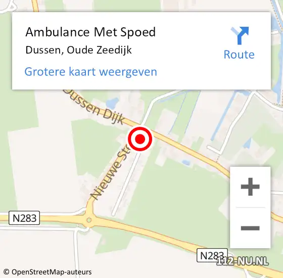 Locatie op kaart van de 112 melding: Ambulance Met Spoed Naar Dussen, Oude Zeedijk op 28 oktober 2016 14:16